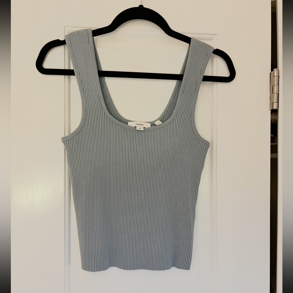 NEW Vince Blue Ribbed Tank Top